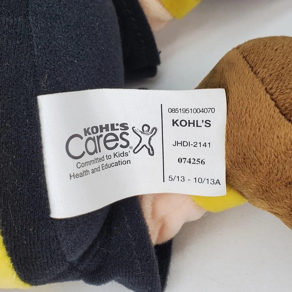 Kohls Cares Peanuts Charlie Brown Plush Stuffed Animal Yellow Shirt 12 Inch